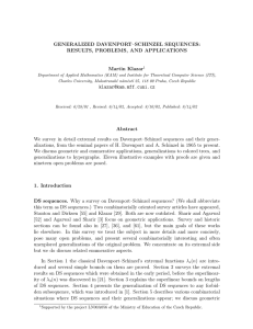 GENERALIZED DAVENPORT–SCHINZEL SEQUENCES: RESULTS, PROBLEMS, AND APPLICATIONS Martin Klazar