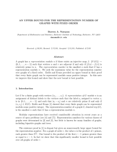 AN UPPER BOUND FOR THE REPRESENTATION NUMBER OF Darren A. Narayan