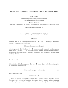 COMPOSITE COVERING SYSTEMS OF MINIMUM CARDINALITY Scott Jenkin Jamie Simpson