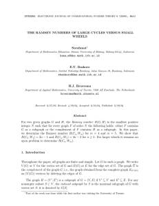 THE RAMSEY NUMBERS OF LARGE CYCLES VERSUS SMALL WHEELS Surahmat E.T. Baskoro