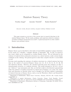 Rainbow Ramsey Theory Veselin Jungi´ c Jaroslav Neˇsetˇril