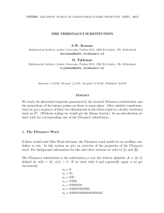 THE TRIBONACCI SUBSTITUTION S.W. Rosema R. Tijdeman