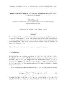 PARITY THEOREMS FOR STATISTICS ON PERMUTATIONS AND CATALAN WORDS Mark Shattuck