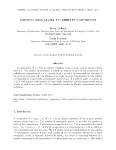 COUNTING RISES, LEVELS, AND DROPS IN COMPOSITIONS Silvia Heubach Touﬁk Mansour