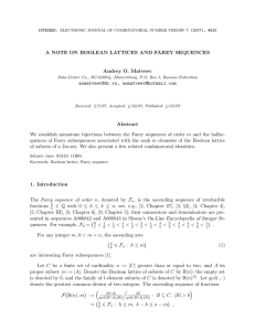 A NOTE ON BOOLEAN LATTICES AND FAREY SEQUENCES Andrey O. Matveev ,