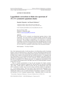 Logarithmic corrections to finite-size spectrum of SU LETTER TO THE EDITOR Kingshuk Majumdar