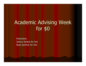 Academic Advising Week for $0 Presenters: Jessica Santos for hire