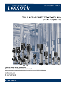 CRN1-8 A-FGJ-G-V-HQQV 055kW 3x400Y 50Hz Grundfos Pump 96516426