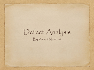 Defect Analysis By Vaisali Namburi