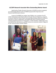 UC/JEPS Research Associate Wins Outstanding Mentor Award