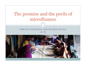 The promise and the perils of microfinance 1 4 . 7 3