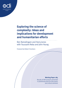 Exploring the science of complexity: Ideas and implications for development and humanitarian efforts