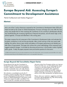 Europe Beyond Aid: Assessing Europe’s Commitment to Development Assistance