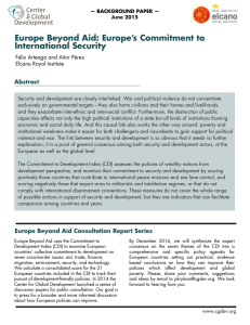 Europe Beyond Aid: Europe’s Commitment to International Security Abstract