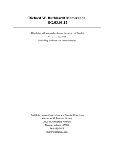 Richard W. Burkhardt Memoranda RG.03.01.12