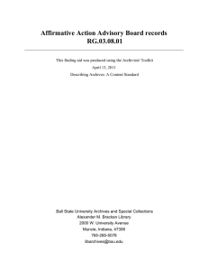 Affirmative Action Advisory Board records RG.03.08.01