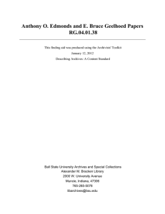 Anthony O. Edmonds and E. Bruce Geelhoed Papers RG.04.01.38