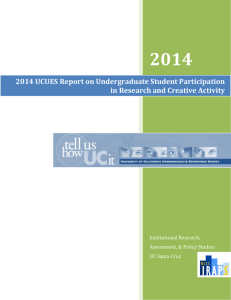 2014  2014 UCUES Report on Undergraduate Student Participation