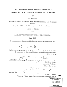 The  Directed  Steiner  Network  Problem ... Tractable  for  a  Constant  Number ... Jon  Feldman