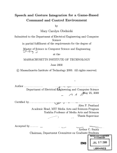 Speech  and  Gesture  Integration  for ... Command  and  Control  Environment