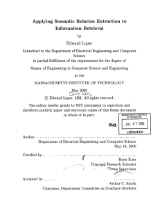 Applying  Semantic  Relation  Extraction to Information  Retrieval