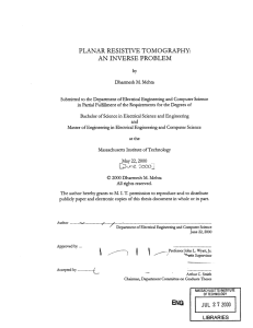 PLANAR  RESISTIVE  TOMOGRAPHY: AN  INVERSE