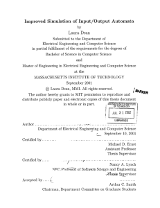 Improved  Simulation  of  Input/Output Automata Laura  Dean