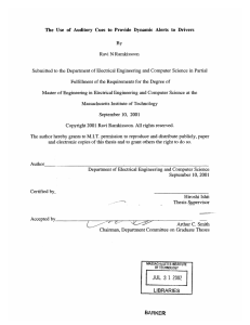 The  Use  of  Auditory  Cues ... By N Submitted  to the  Department  of Electrical ...