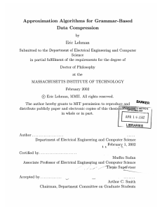 Approximation  Algorithms  for  Grammar-Based Data  Compression