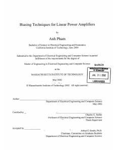 Biasing  Techniques  for Linear Power  Amplifiers Anh Pham