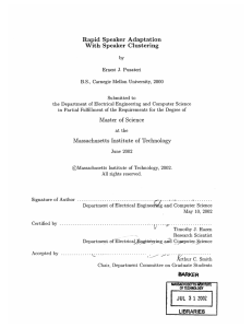 Rapid  Speaker  Adaptation With  Speaker  Clustering