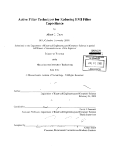 Active  Filter Techniques  for Reducing  EMI ... Capacitance C.