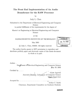 The  Front  End  Implementation  of ... Beamformer  for  the  RAW  Processor