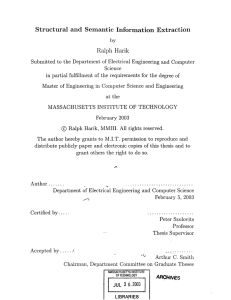 Structural and  Semantic  Information  Extraction Ralph  Harik