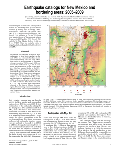 Earthquake catalogs for New Mexico and bordering areas: 2005–2009