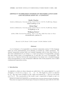 ABSTRACT NUMERATION SYSTEMS ON BOUNDED LANGUAGES AND MULTIPLICATION BY A CONSTANT