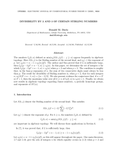 DIVISIBILITY BY 2 AND 3 OF CERTAIN STIRLING NUMBERS