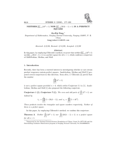 INTEGERS 9 (2009), 177-180 #A16 NEITHER ! k