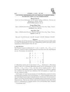 #A37 INTEGERS 9 (2009), 467-489 COUNTING DETERMINANTS OF FIBONACCI-HESSENBERG MATRICES USING LU FACTORIZATIONS