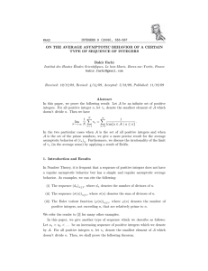 INTEGERS 9 (2009), 555-567 #A42 TYPE OF SEQUENCE OF INTEGERS