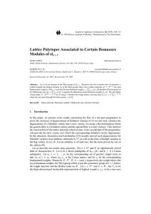 Lattice Polytopes Associated to Certain Demazure Modules of sl n +1