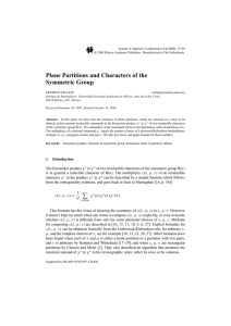 Plane Partitions and Characters of the Symmetric Group