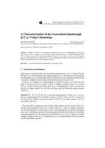 A Characterisation of the Generalized Quadrangle Q (