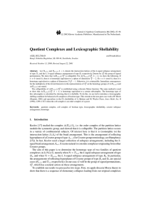 Quotient Complexes and Lexicographic Shellability