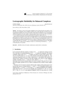 Lexicographic Shellability for Balanced Complexes