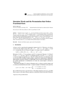 Sturmian Words and the Permutation that Orders Fractional Parts