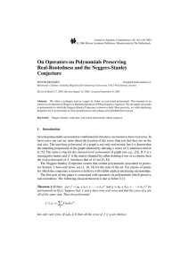 On Operators on Polynomials Preserving Real-Rootedness and the Neggers-Stanley Conjecture