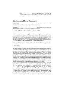 Subdivisions of Toric Complexes