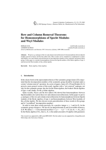 Row and Column Removal Theorems for Homomorphisms of Specht Modules