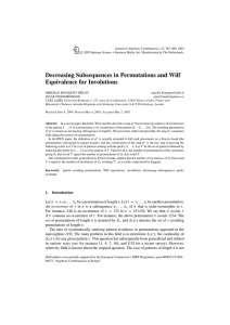 Decreasing Subsequences in Permutations and Wilf Equivalence for Involutions